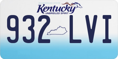 KY license plate 932LVI
