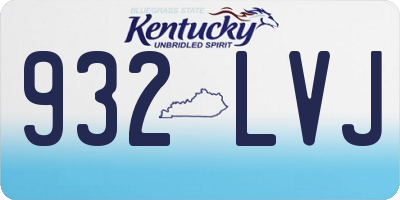 KY license plate 932LVJ