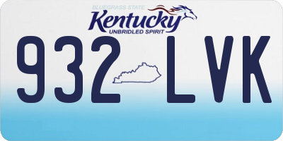 KY license plate 932LVK