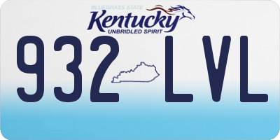KY license plate 932LVL