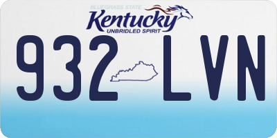 KY license plate 932LVN
