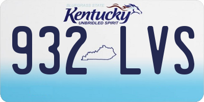 KY license plate 932LVS