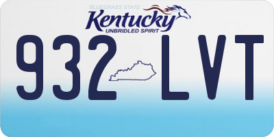 KY license plate 932LVT