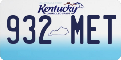 KY license plate 932MET
