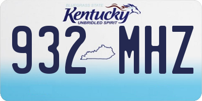 KY license plate 932MHZ