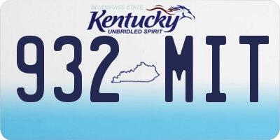 KY license plate 932MIT