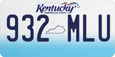 KY license plate 932MLU