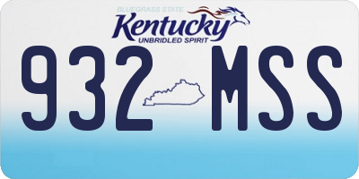 KY license plate 932MSS