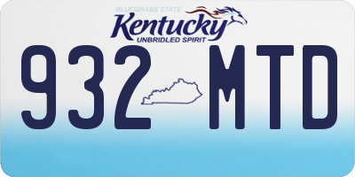 KY license plate 932MTD