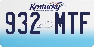 KY license plate 932MTF