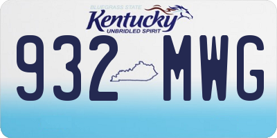 KY license plate 932MWG