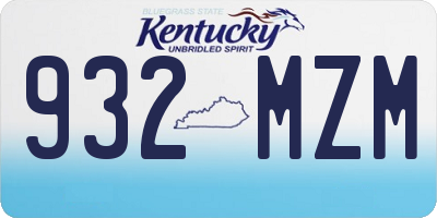 KY license plate 932MZM