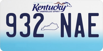 KY license plate 932NAE