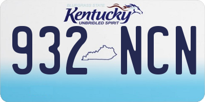 KY license plate 932NCN