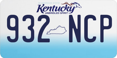 KY license plate 932NCP