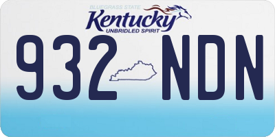 KY license plate 932NDN