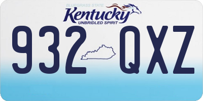 KY license plate 932QXZ