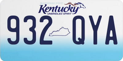 KY license plate 932QYA
