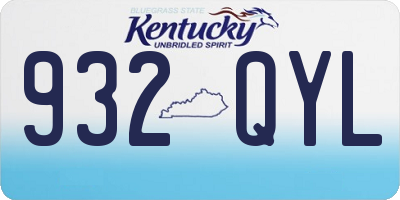 KY license plate 932QYL