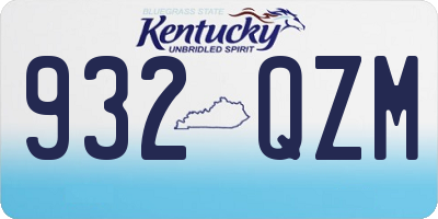 KY license plate 932QZM