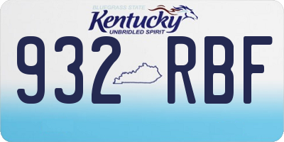 KY license plate 932RBF