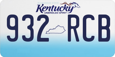 KY license plate 932RCB