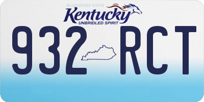 KY license plate 932RCT