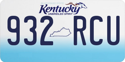 KY license plate 932RCU