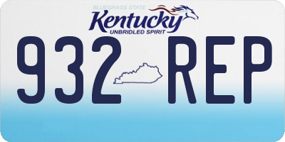 KY license plate 932REP
