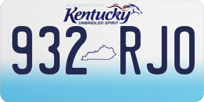 KY license plate 932RJO