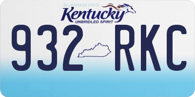 KY license plate 932RKC