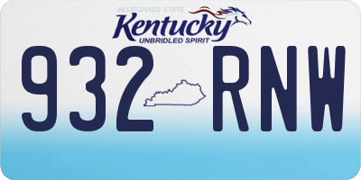 KY license plate 932RNW