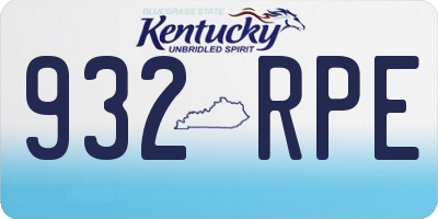 KY license plate 932RPE