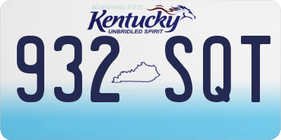 KY license plate 932SQT