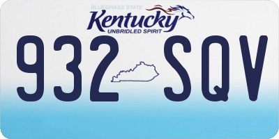 KY license plate 932SQV