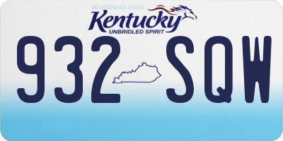 KY license plate 932SQW
