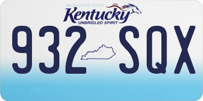 KY license plate 932SQX