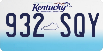KY license plate 932SQY