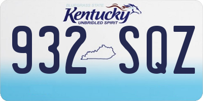 KY license plate 932SQZ