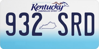 KY license plate 932SRD