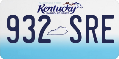 KY license plate 932SRE