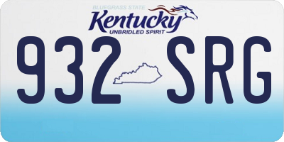 KY license plate 932SRG