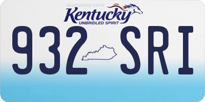 KY license plate 932SRI
