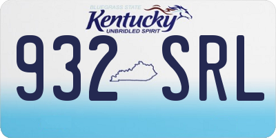 KY license plate 932SRL
