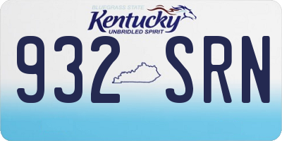 KY license plate 932SRN