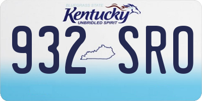 KY license plate 932SRO