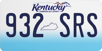 KY license plate 932SRS