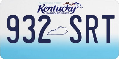 KY license plate 932SRT