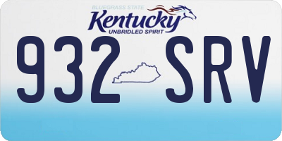 KY license plate 932SRV