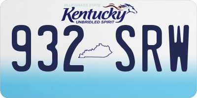KY license plate 932SRW